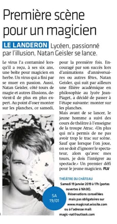 Article du spectacle du 19 janvier | MagicNat