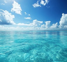 a view of the ocean from the water