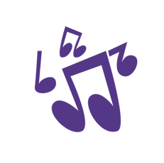 Purple musical notes