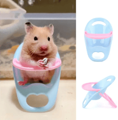 Silla de hámster con bandeja, color azul con rosa