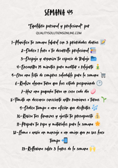 Listado de tareas equilibrio personal y profesional