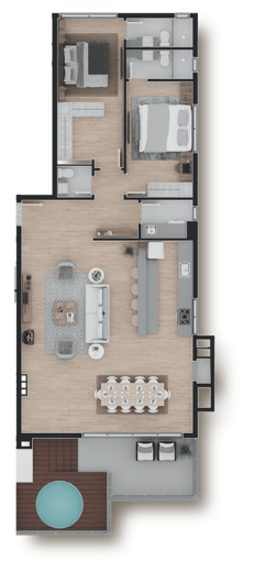 planta apartamento cobertura 504 - ORLA Laranjal