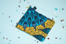 Trousse verticale bleue et jaune