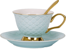 Tea Cup and Saucer Set and Saucer with Decorative Scale Pattern amazon