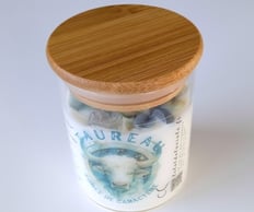 Taurus zodiac sign candle with decan stone