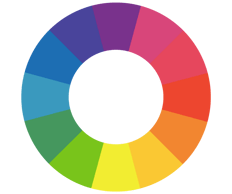 grafik på ett färgglatt hjul