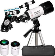 Slokey Telescopio 40070 - Telescopio Astronómico con Aumento de 16x-120x - Incluye 2 Oculares