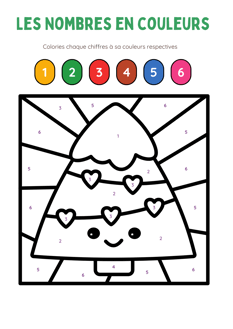 coloriage magique sapin