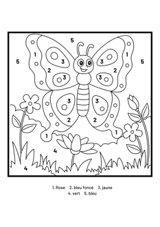 coloriage magique papillon printemps