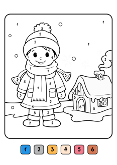 coloriage magique hiver garçon