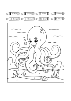 coloriage magique pieuvre an anglais