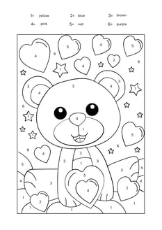 coloriage magique ours anglais