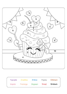 coloriage magique anglais cupcake