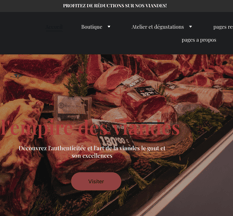 portfolio d un site internet représentant une apeller lempire des viandes mettant en avant différent
