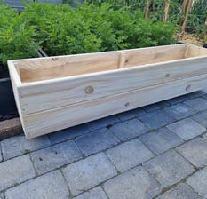 wooden trough box outdoor window sill herb garden box handmade in uk