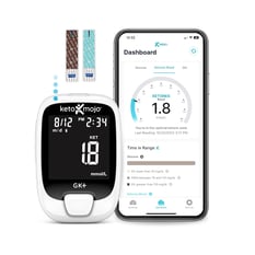 KETO-MOJO GK+ Kit de prueba Bluetooth de glucosa y cetona 