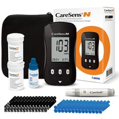 CareSens N Kit de monitor de glucosa en sangre con 100 tiras de prueba de azúcar en sangre