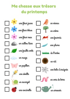 chasses aux trésors du printemps