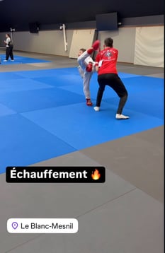 échauffement des deux combattants