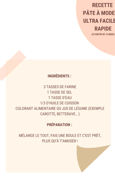 recette pâte à  modeler facile et rapide