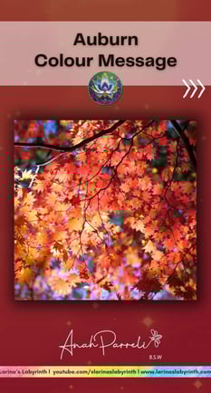 Colour message: Power of Auburn Reddish Brown. Colour Healing, Color Healing