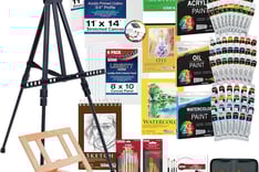 Craft Kit - 133 Piece Deluxe Ultimate Artist Painting Set with Aluminum and Wood Easels