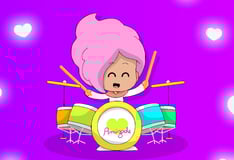 Menina tocando música infantil cristã
