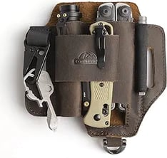 pocketknife carrying case brown leather
