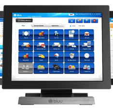 3 POS systems demonstrating software.