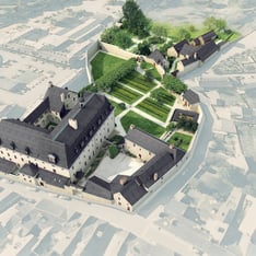 Vue aérienne - Vitré - monastère st Nicolas- Monchecourt architecte patrimoine - Histoire & Patrimoine