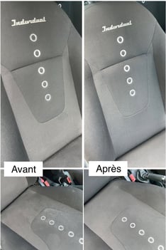 Nettoyage en profondeur de siège de voiture ford avec shampouineuse m&m services pro rouen