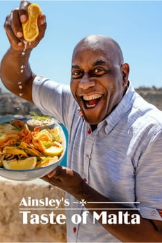 Poster for the TV show, Ainsley's Taste of Malta.