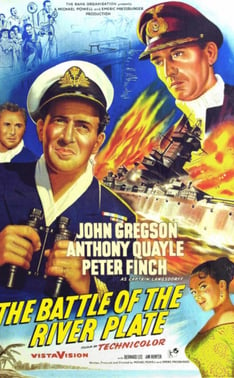 Poster for the movie, The Battle of the River Plate. 