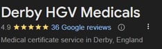 Derby HGV Medicals google review scores