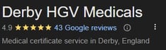 Derby HGV Medicals google reviews