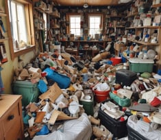 a dirty trash everywhere single wide trailer
