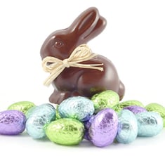 Chocolate eggs and chocolate bunny