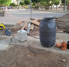 Inyección de gas trazador en obra