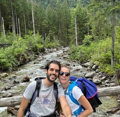 a couple taking a selfie in tatra mountain in poland