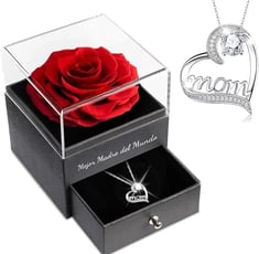 Sunia - Rosa Eterna con Collar Plata de Ley 925