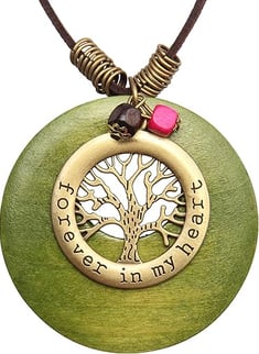 Leather Cord Necklace Unisex Multilayer Wooden Pendant Necklace Vintage Jewelry Boho Long Necklace