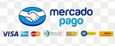 Logotipo de mercado pago con tarjetas aceptadas para pagos seguros