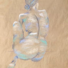 a drawing of a nude woman seen from behind
