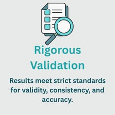 Results meet strict standards for validity, consistency, and accuracy.