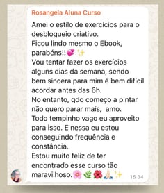 depoimento de aluna