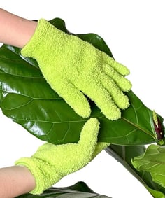 Microfiber Dusting Gloves for Plants : Premium, Gentle, Traps Dust, Washable, Lint Free : Use with B