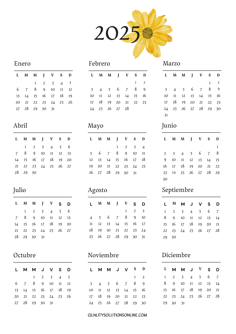 Calendarios Anuales 2025 con Diseños Florales Minimalistas