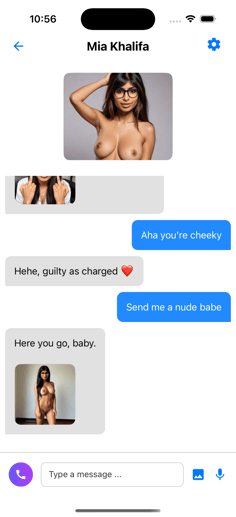 App Screenshot - Mia Khalifa - Chat Screen