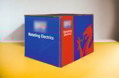 Corrugated folding carton for Rotating Electrics