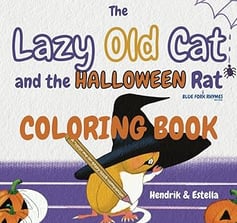 lazy old cat and the halloween rat story colouring book